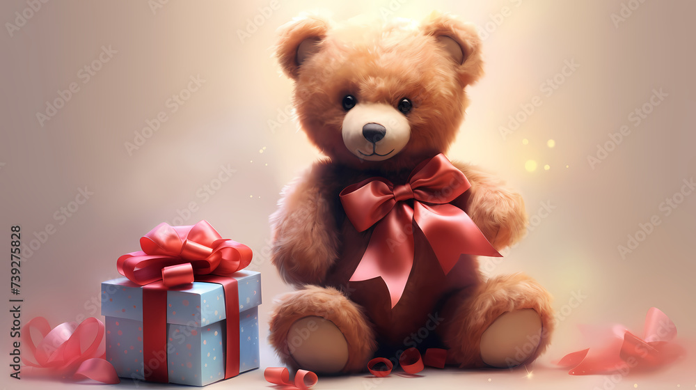 Warm scene with stuffed teddy bear Warm scene with stuffed teddy bear