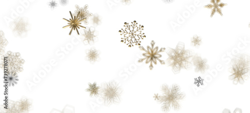 Winter Flurry: Mesmeric 3D Illustration Depicting Descending Festive Snowflakes