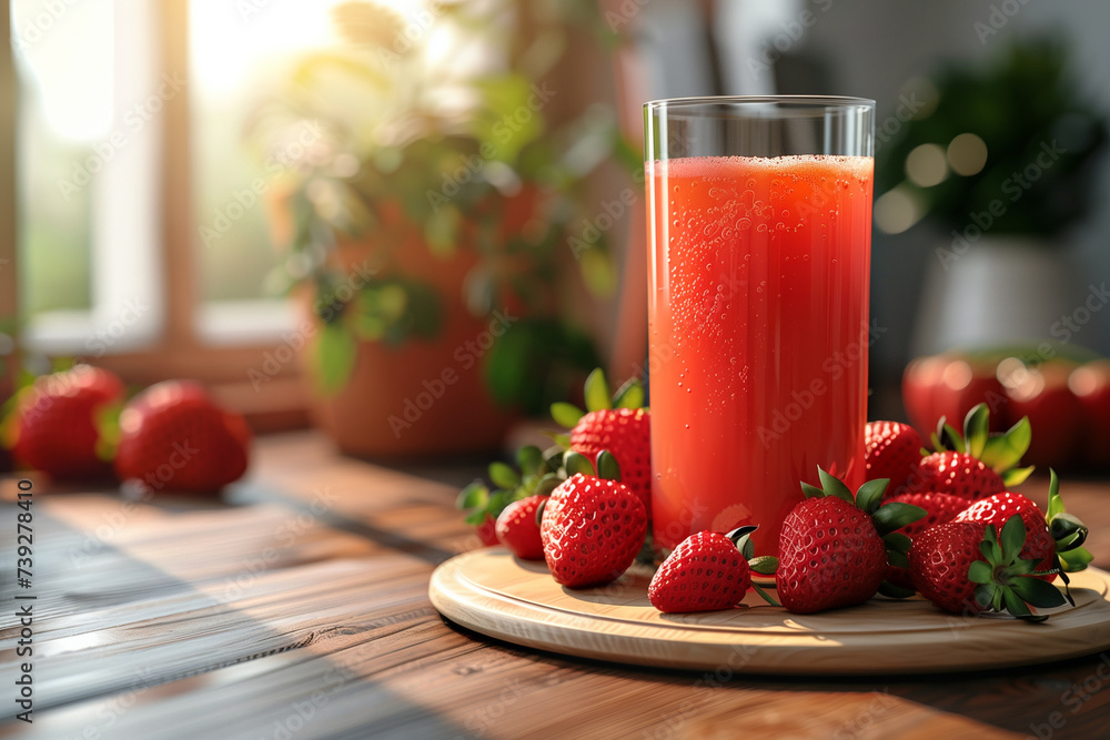 strawberry smoothie on table strawberry smoothie on table
