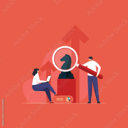 Marketing Strategy and operations management, Business consultant working with metrics and data chart, Key performance indicator KPI