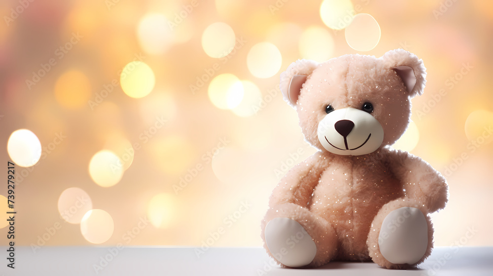 Warm scene with stuffed teddy bear Warm scene with stuffed teddy bear