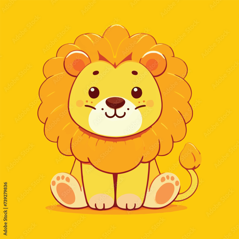 flat logo of Vector lion illustration vector flat logo of Vector lion illustration vector
