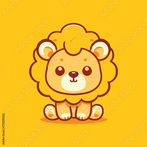 flat logo of Vector lion illustration vector