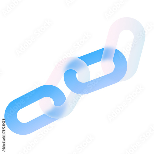 Chain Link Basic Rounded Glassmorphism UI Icon Sign and Symbol Design Illustrator Png Svg	