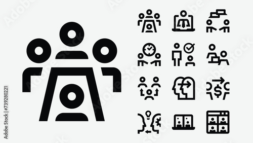 Business Meeting Outline Icons