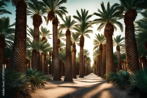 A stunning date palm grove captured in rich