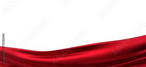 Smooth elegant red cloth on grey background