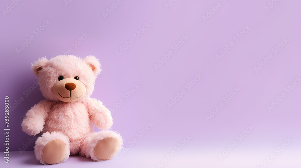 Cute teddy bear, copy space, bokeh effect Cute teddy bear, copy space, bokeh effect