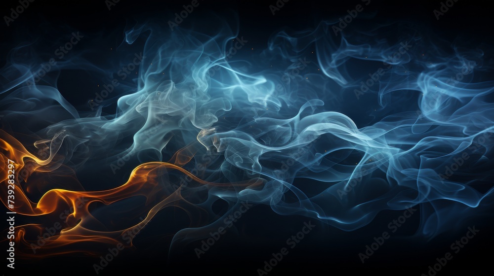 Fototapeta premium Experimental photography of smoke patterns against a dark background, capturing the fluid and ephemeral shapes, ethereal and mysterious mood, Photography, backl