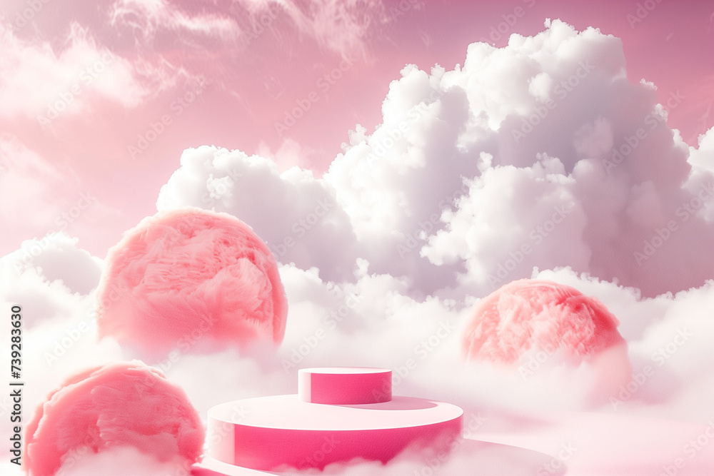 podium, advertising, classification, minimalist, pink, blue, generative AI podium, advertising, classification, minimalist, pink, blue, generative AI