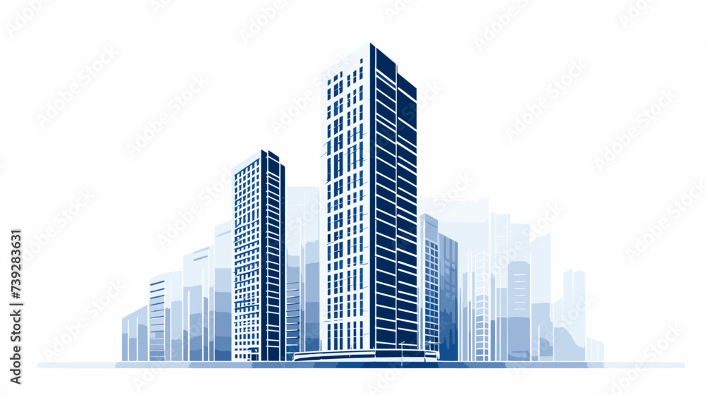 Abstract high-rise building with engineering details  symbolizing architectural design. simple Vector art