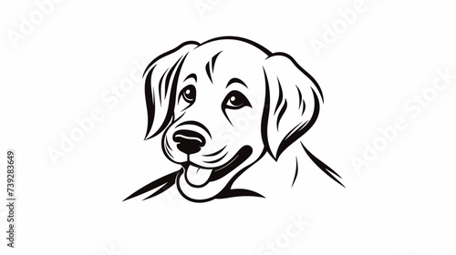 Abstract happy and contented puppy face  representing canine joy. simple Vector art