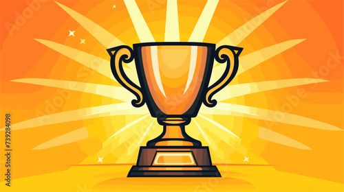 Abstract successful sports trophy cup symbolizing athletic achievement. simple Vector art