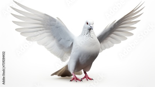 White Pigeon Isolated on the Minimalist Background. Peace, Divine, Love, Fertility Concept