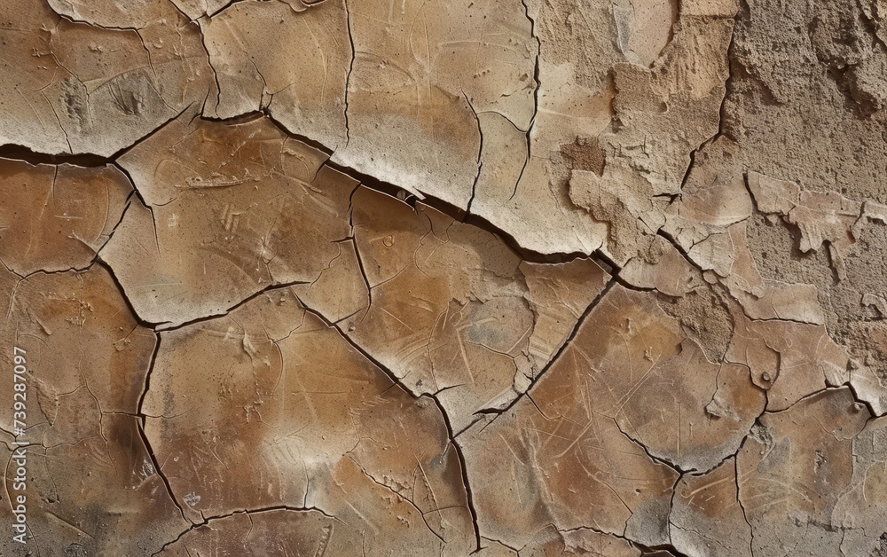 A close-up of the cracked earth presents a warm, almost sepia-toned texture, reminiscent of a dry desert landscape. A close-up of the cracked earth presents a warm, almost sepia-toned texture, reminiscent of a dry desert landscape.