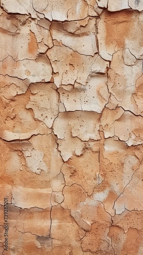 An abstract view of cracked clay, where the orange and white hues dance together to create a visually rich tapestry.