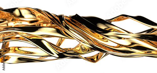 Flying gold cloth isolated ...