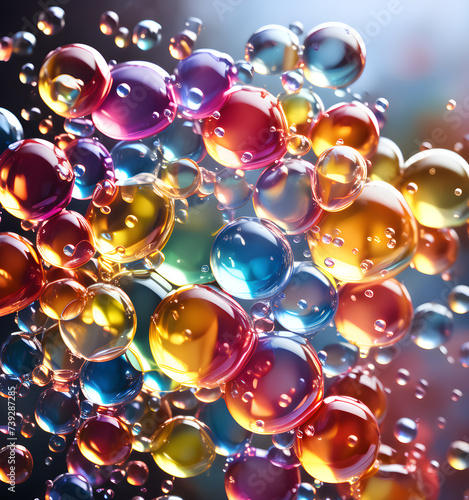 abstract colorful background with colorful bubbles. 3d rendering - illustration