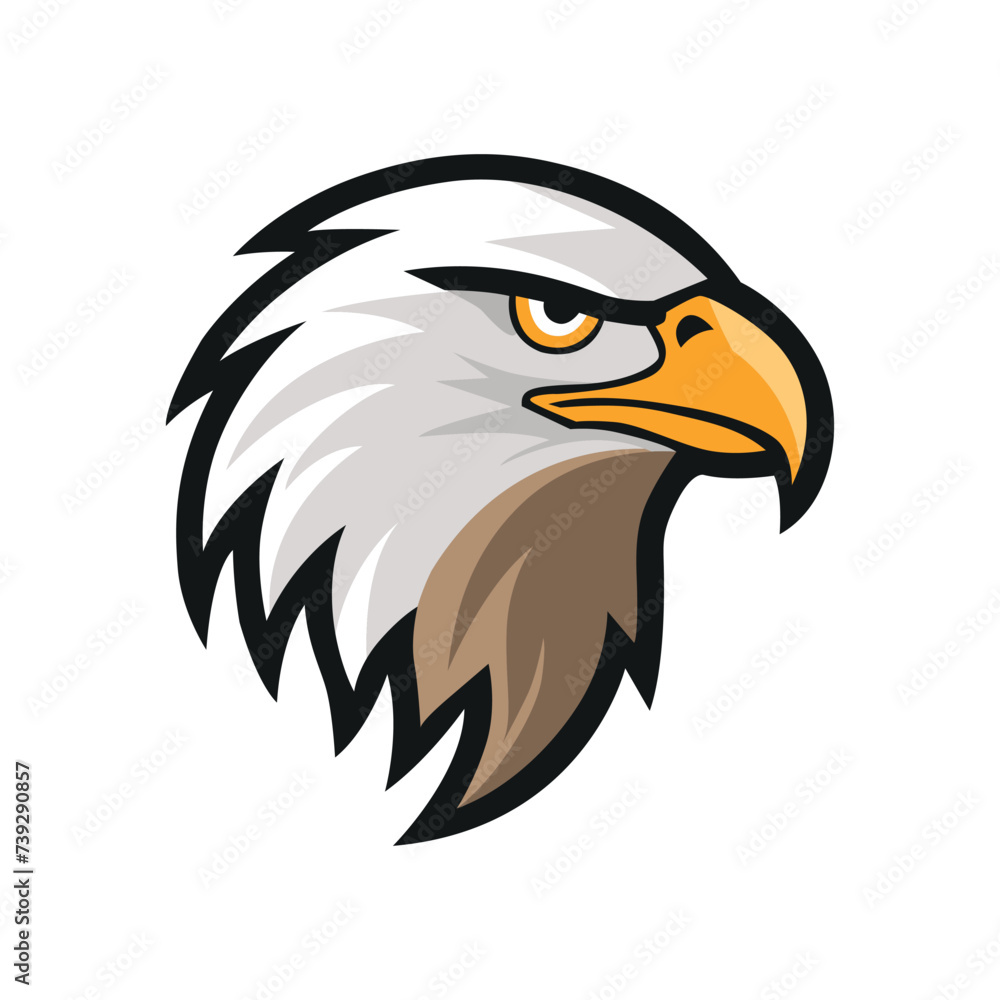 Fototapeta premium Eagle head logo. esport style face of an eagle bird. use as a Sticker, badge, symbol or any other works