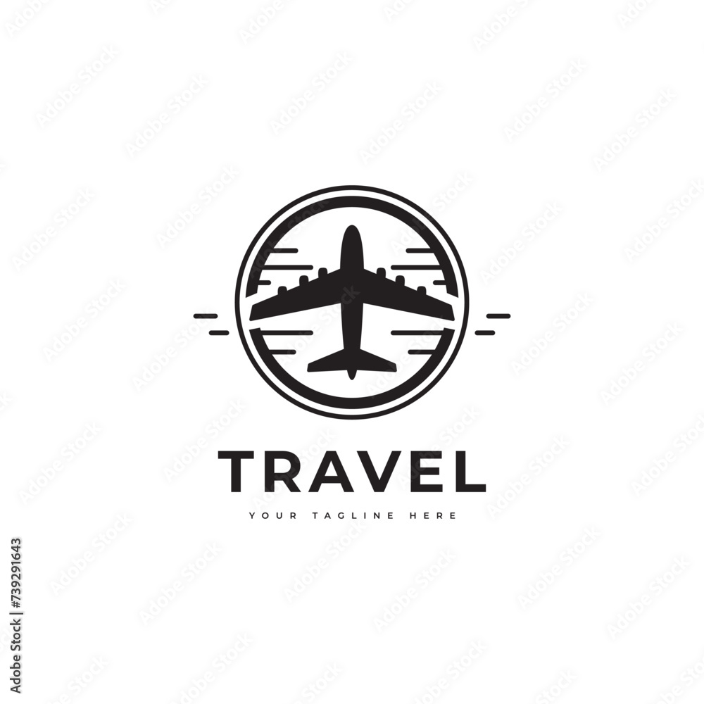 Travel logo in simple minimalist style, with a mountain silhouette. Vintage logo. Travel logo in simple minimalist style, with a mountain silhouette. Vintage logo.