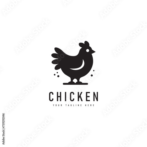 Chicken logo vector. Minimalist logo concept. Suitable for restaurants, products, farms or marketing with a chicken theme.