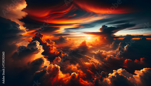 Colorful clouds in the sky. Sunset wallpaper.