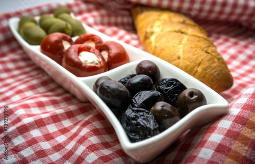 Antipasti olives and pappers