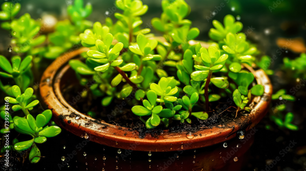 Top down view of Crassula ovata succulent plant in a pot on a wooden table, illuminated by natural light. Perfect indoor decoration concept. Top down view of Crassula ovata succulent plant in a pot on a wooden table, illuminated by natural light. Perfect indoor decoration concept.