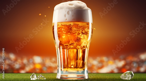 International Beer Day, pouring beer with foam in a glass