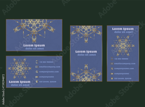 Blue corporate business or visiting card, professional design.