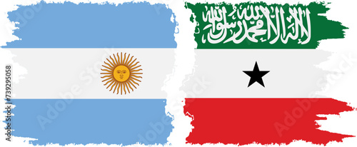 Somaliland and Argentina grunge flags connection vector