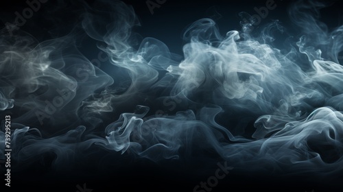 Experimental photography of smoke patterns against a dark background, capturing the fluid and ephemeral shapes, ethereal and mysterious mood, Photography, backl
