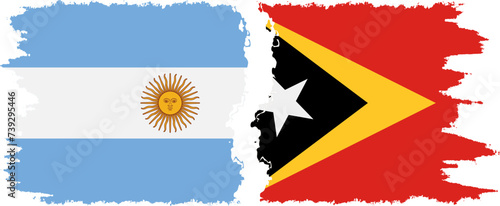 Timor-Leste - East Timor and Argentina grunge flags connection vecto