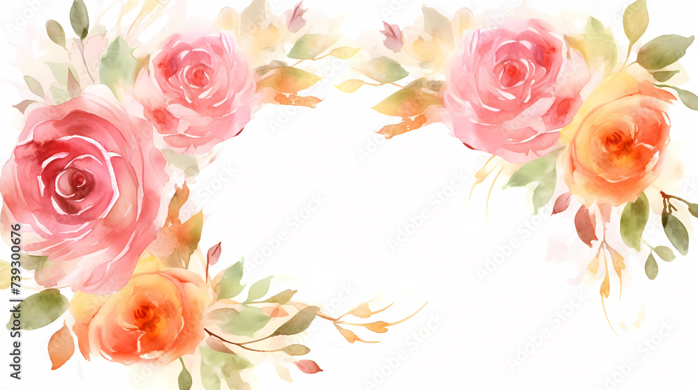 Empty flower frame with copy space for design of greeting card or invitation Empty flower frame with copy space for design of greeting card or invitation