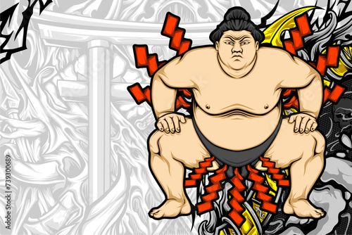 japanese sumo illustration for your print	
