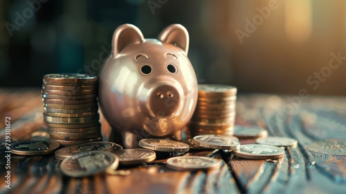 Financial security with piggy bank