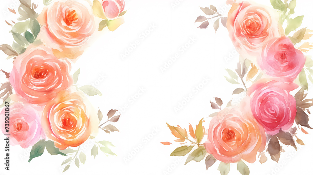 Empty flower frame with copy space for design of greeting card or invitation Empty flower frame with copy space for design of greeting card or invitation