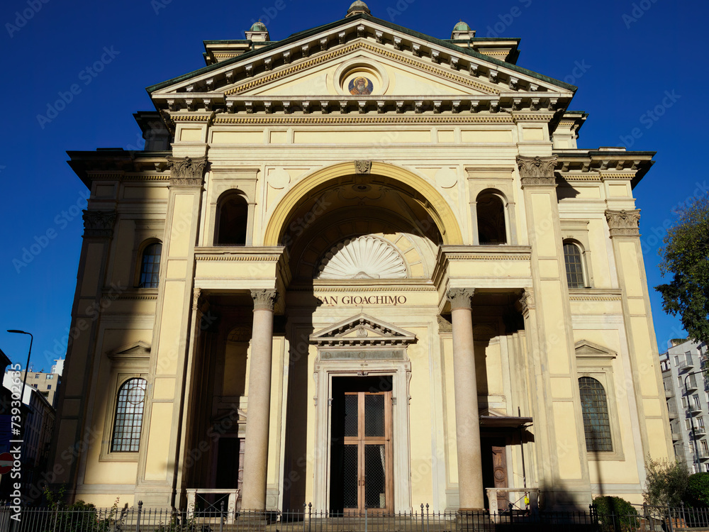 Facade of San Gioachimo church at Milan, Italy