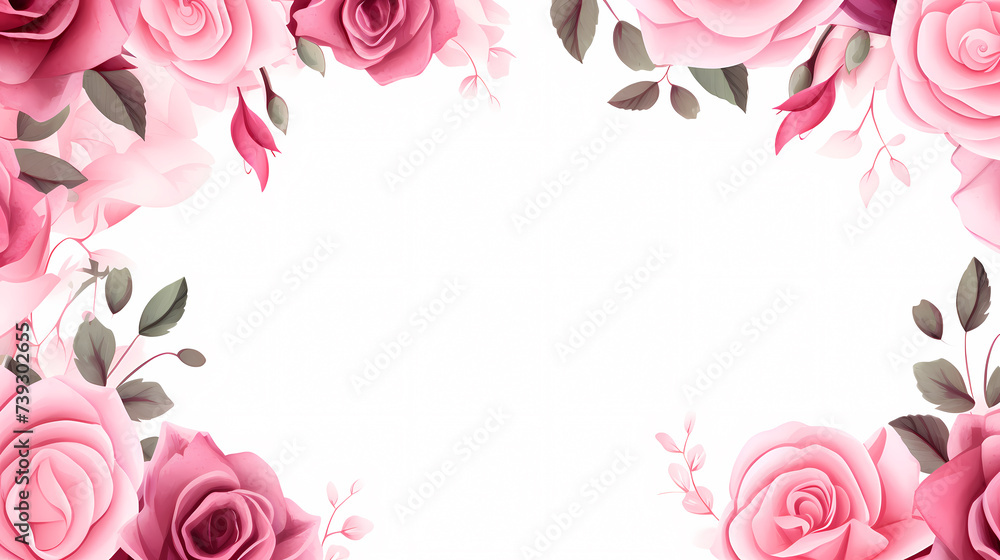 Empty flower frame with copy space for design of greeting card or invitation Empty flower frame with copy space for design of greeting card or invitation