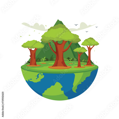 World Tree Day Vector Illustration A Global Call for Environmental Action