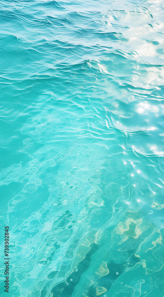 Obraz premium blue water background surface.Minimal nature and summer vacation concept.Flat lay,top view,copy space.Trendy social mockup or wallpaper.Advertisement for summer season travel agencies.