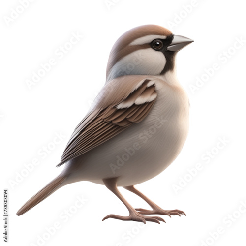 Sparrow Cartoon Character Illustration Art SVG Generative AI. © tes