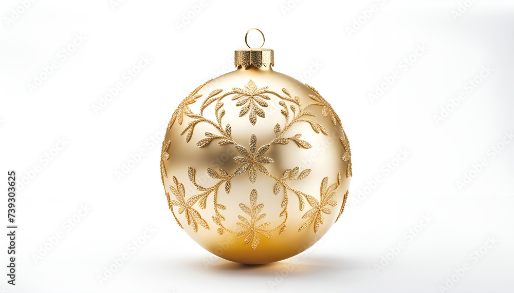 Beautiful gold christmas bauble isolated with copy space Beautiful gold christmas bauble isolated with copy space