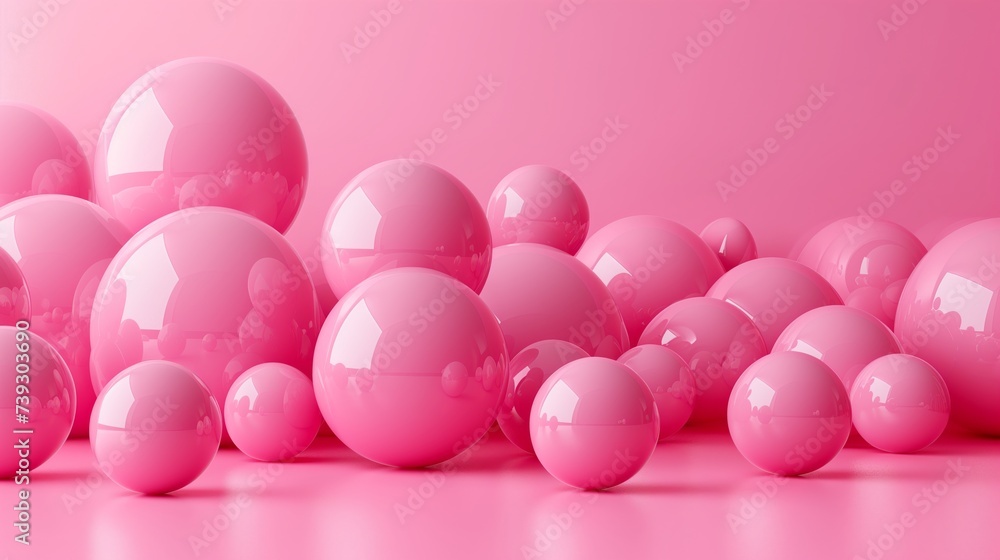 Pink balls, 3d pink balls background. Pink balls, 3d pink balls background.