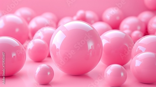 Pink balls, 3d pink balls background.