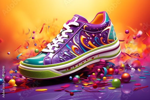 Mardi Gras Carnival Colorful shoes march