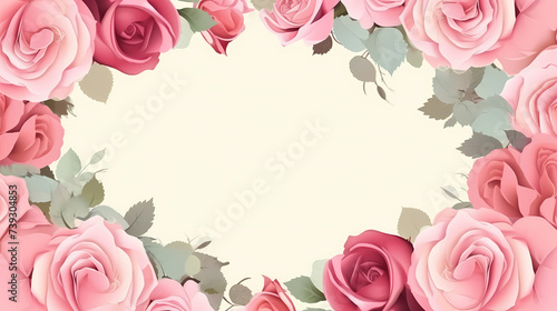 Flower frame with decorative flowers  decorative flower background pattern  floral border background