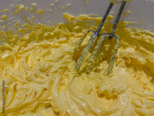 Bakery margarine texture after mixer machine photo