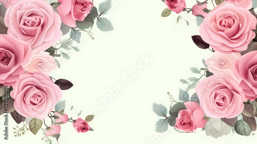 Flower frame with decorative flowers  decorative flower background pattern  floral border background