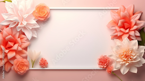 Flower frame with decorative flowers, decorative flower background pattern, floral border background © jiejie